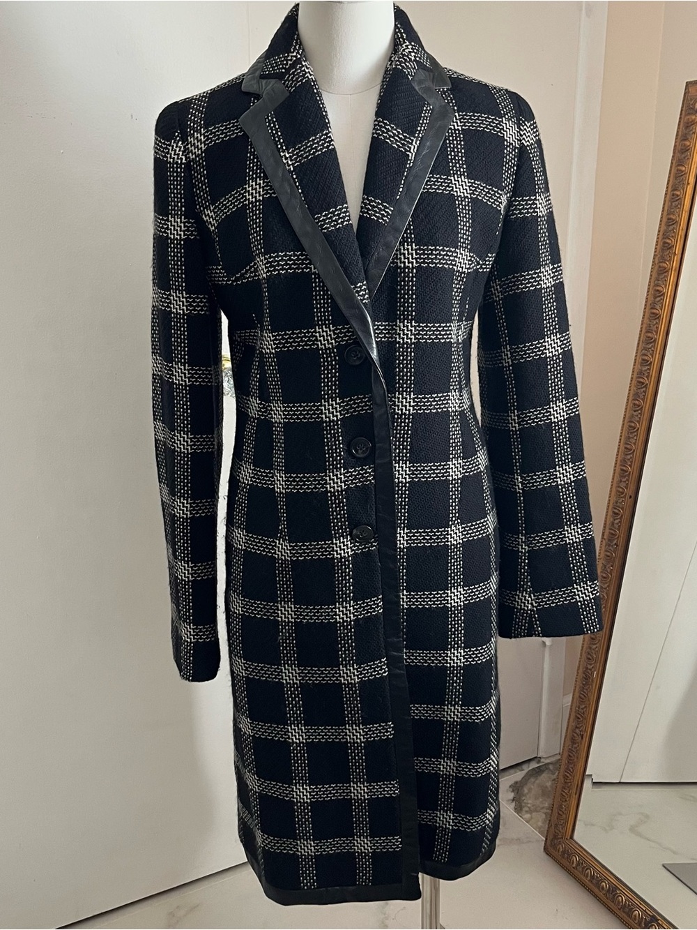 Banana Republic checkered wool coat